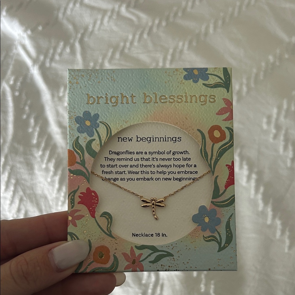 Periwinkle by Barlow Gold Dragonfly Necklace
